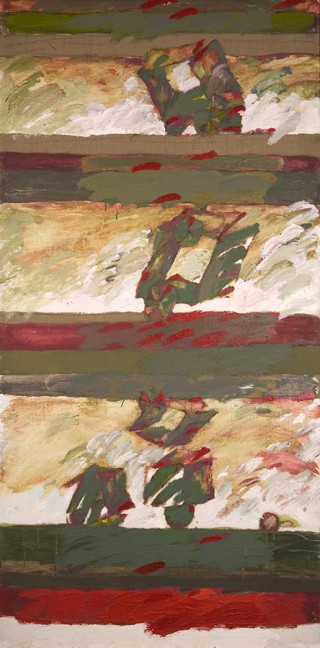 Grzegorz Pabel, Czerwone krople, olej na płótnie, 200x100