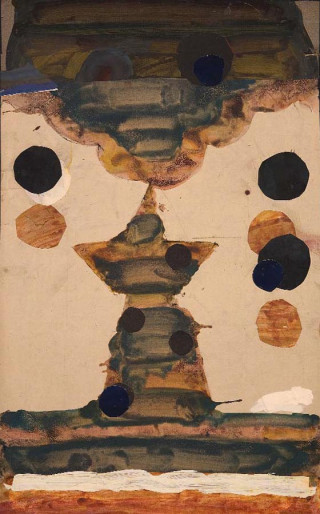 Grzegorz Pabel, Czarne słońca, tempera, akryl na papierze, 51,5x81,5