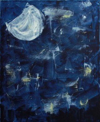 Simon Brittan, La lune ne garde aucune rancune, oil on canvas